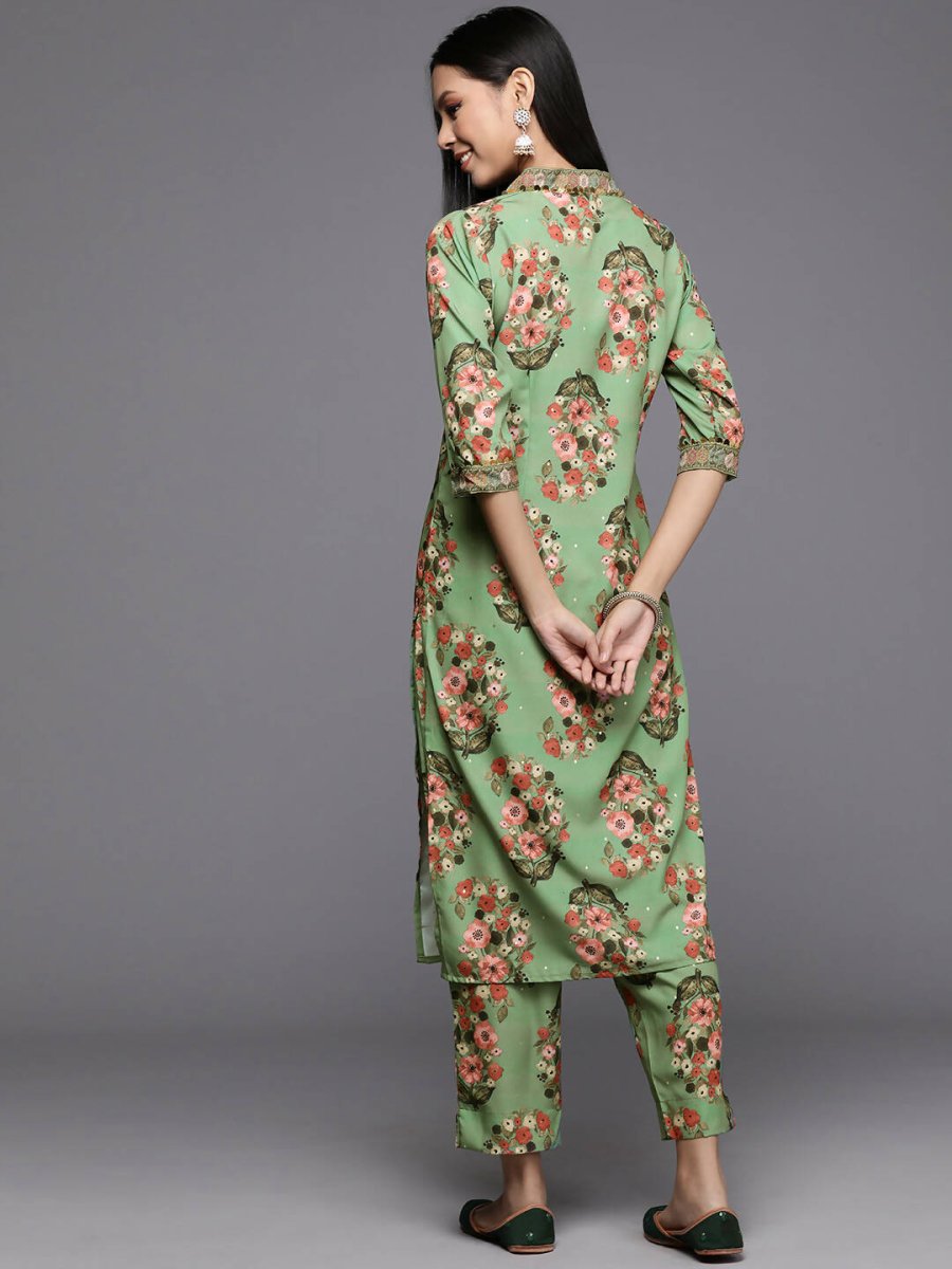 Ahalyaa Women's Traditional wear Kurta Set - Green | Swadesiicart