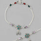 VOJ Set of 2 Traditional Stone Studded Flower Shaped Anklet - Swadesiicart