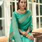 Vishnu Weaves Women's Sea Green Cotton Silk Zari Woven Butta Work Saree with Blouse - Swadesiicart
