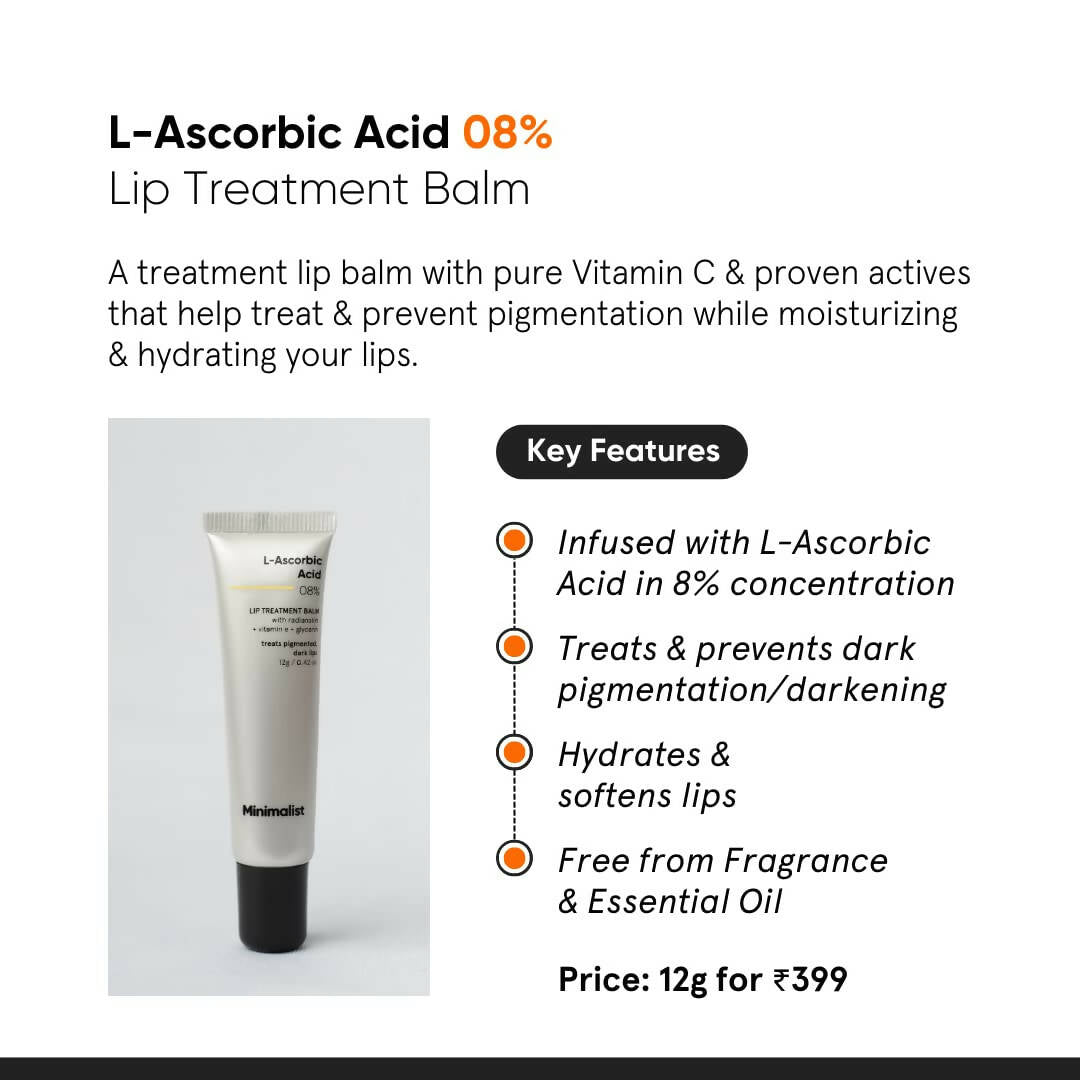 Minimalist 8% L-Ascorbic Acid Lip Treatment Balm - Swadesiicart