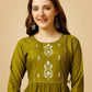Jyoti Fashion Women's Mehendi Viscose Rayon Embroidered Casual Top | Swadesiicart