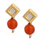 Ruby Raang Red Carnelian Kundan Studs | Swadesiicart