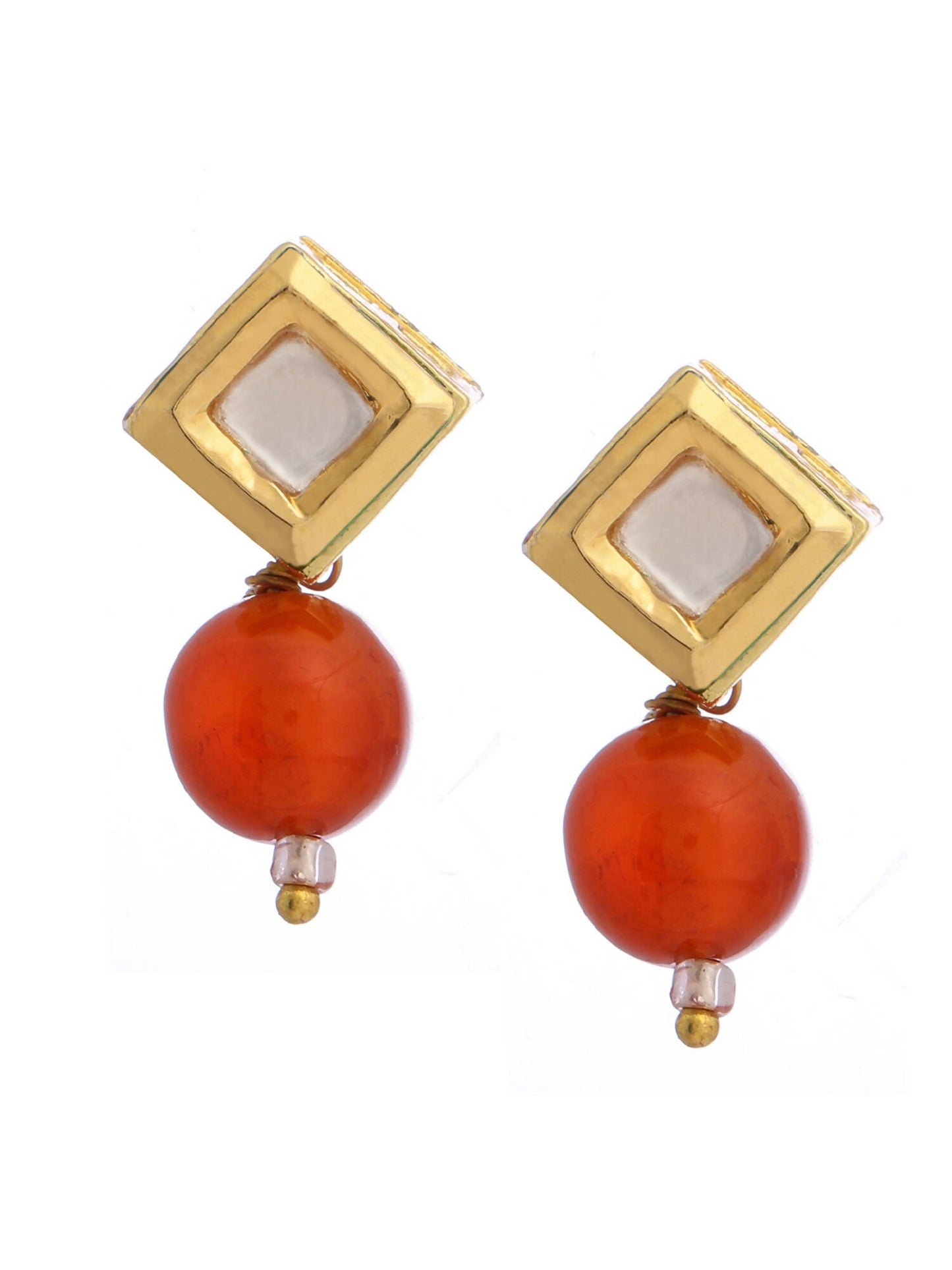 Ruby Raang Red Carnelian Kundan Studs | Swadesiicart