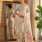 Shree Shyam Fashion White Linen Cotton Saree