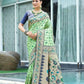 Vishnu Weaves Women's Pista Paithani Patola Silk Zari Woven Saree with Unstitched Blouse - Swadesiicart
