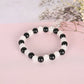 NVR Men & Women White Marble Crystal Beaded Elasticated Bracelet - Swadesiicart