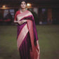 DEIANA'S Beautiful Designer Golden zari Soft Lichi Silk Saree - Purple - Swadesiicart