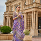 Butterfly Bush Purple Superior V.P.Silk Woven Printed Patola Silk Saree - Rewaa Milano