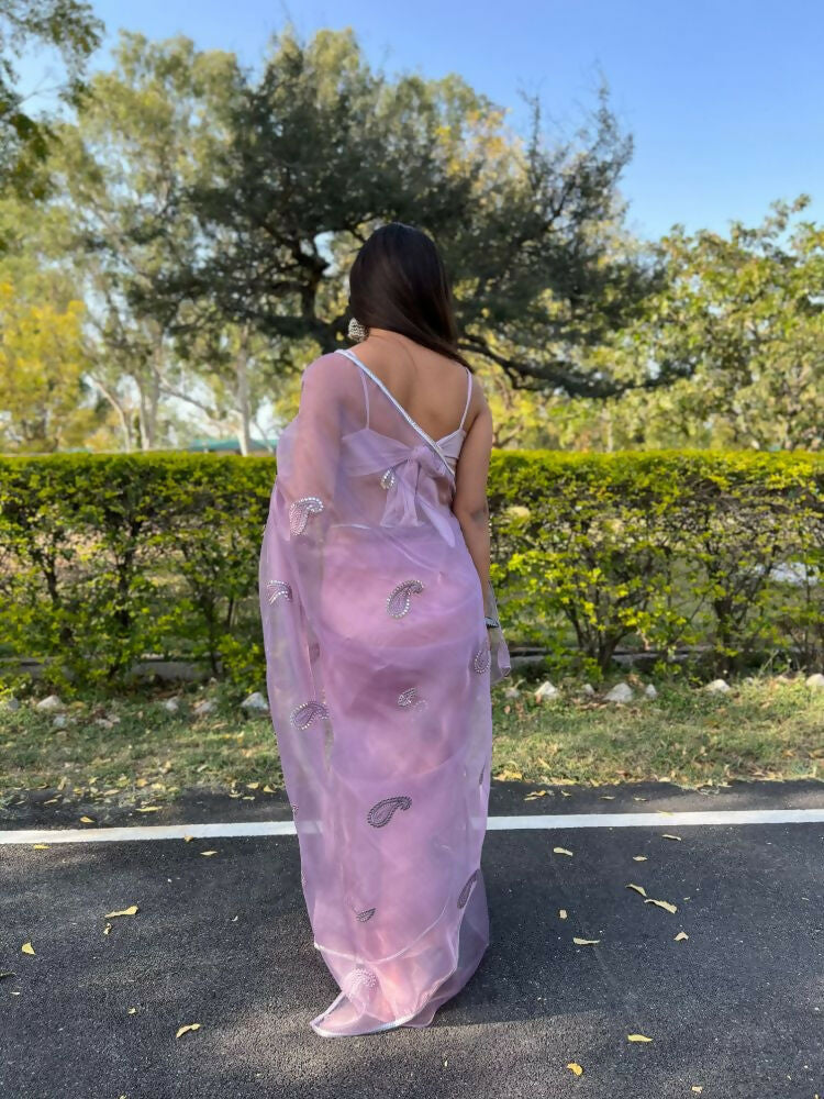 Vamsee Samriddhi Purple Organza Saree - Swadesiicart