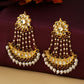NVR Women Gold-Polished Kundan Chandbali Earrings | Swadesiicart