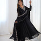 Joban Fashion Black Kurta Set Georgette Sequence Embroidery Work - Swadesiicart