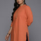 Ahalyaa Women's Traditional wear Tunic - Orange | Swadesiicart