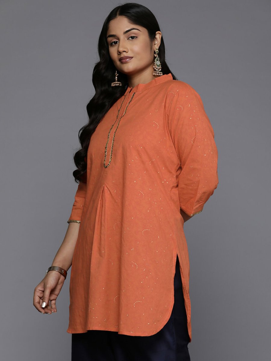 Ahalyaa Women's Traditional wear Tunic - Orange | Swadesiicart