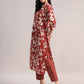 Aavyora Women Maroon Floral Printed Kurta with Printed Pants & Dupatta Set - Swadesiicart