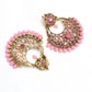 Mominos Fashion Johar Kamal Golden And Pink Beaded Earrings | Swadesiicart