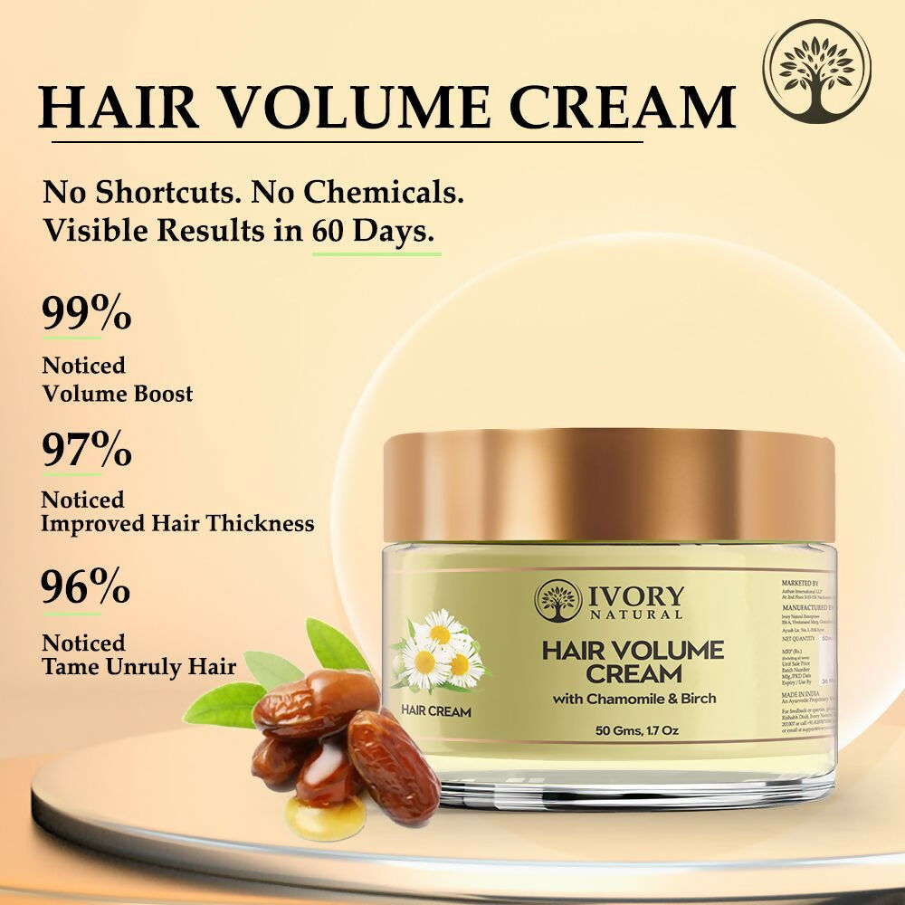 Ivory Natural Hair Volume Cream For Thicker, Fuller Looking Hair | Swadesiicart