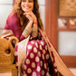 DEIANA'S Beautiful Designer Golden zari Soft Lichi Silk Saree - Maroon - Swadesiicart