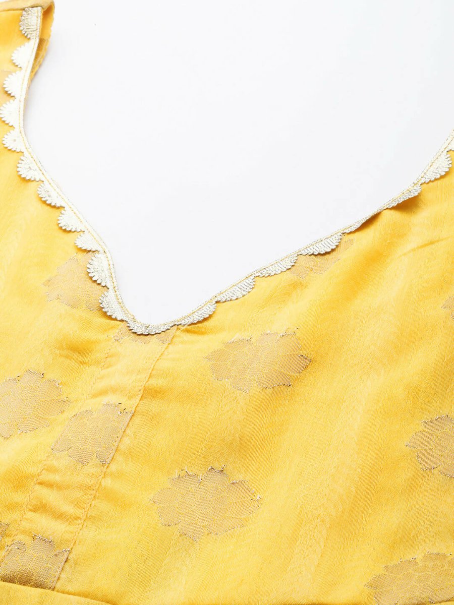 Ahalyaa Women's Traditional wear Dress - Yellow | Swadesiicart