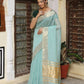 Shree Shyam Fashion Sky Blue Cotton Saree