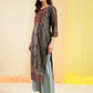 Dark Green Chinon Digital Printed With Hand Work Kurta - Himanshi - Swadesiicart