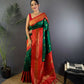 Joban Fashion Banarasi Green Woven Soft Silk Saree | Swadesiicart