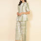 Janasya Women's Off White Cotton Tie & Dye Casual A-line Co-ords - Swadesiicart
