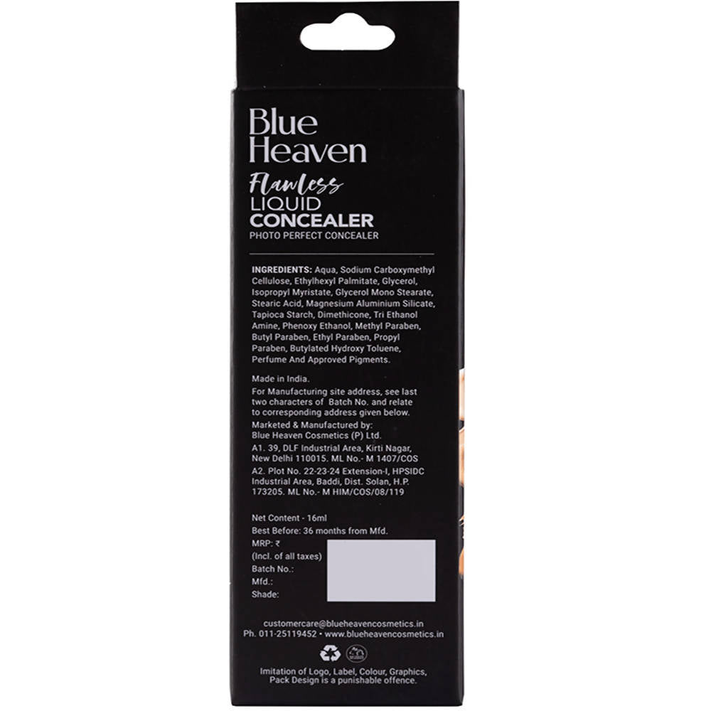 Blue Heaven Flawless Liquid Concealer Vanilla - Limited Time Offer - Swadesiicart