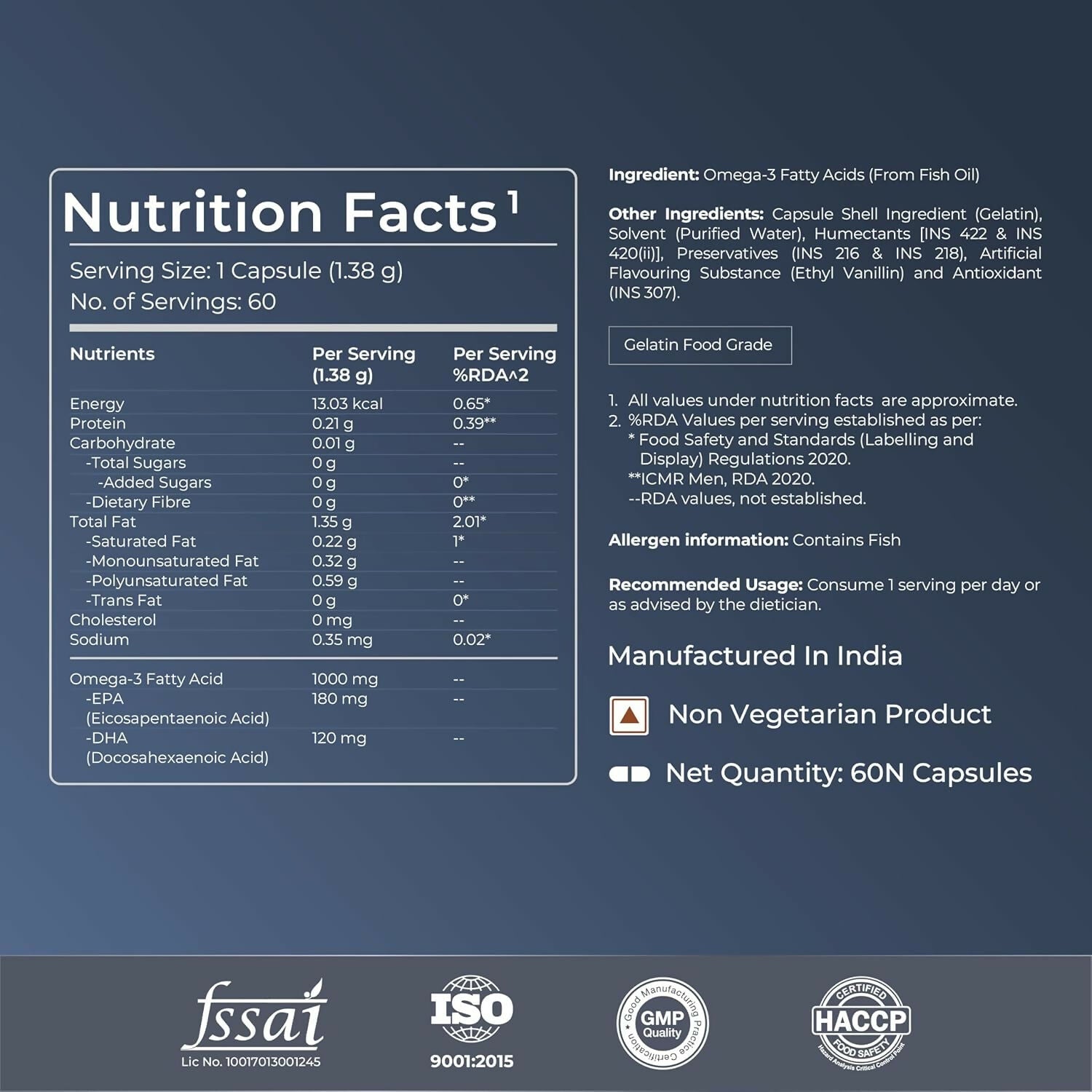 Nutrabay Wellness Omega 3 Fish Oil Capsules - Swadesiicart