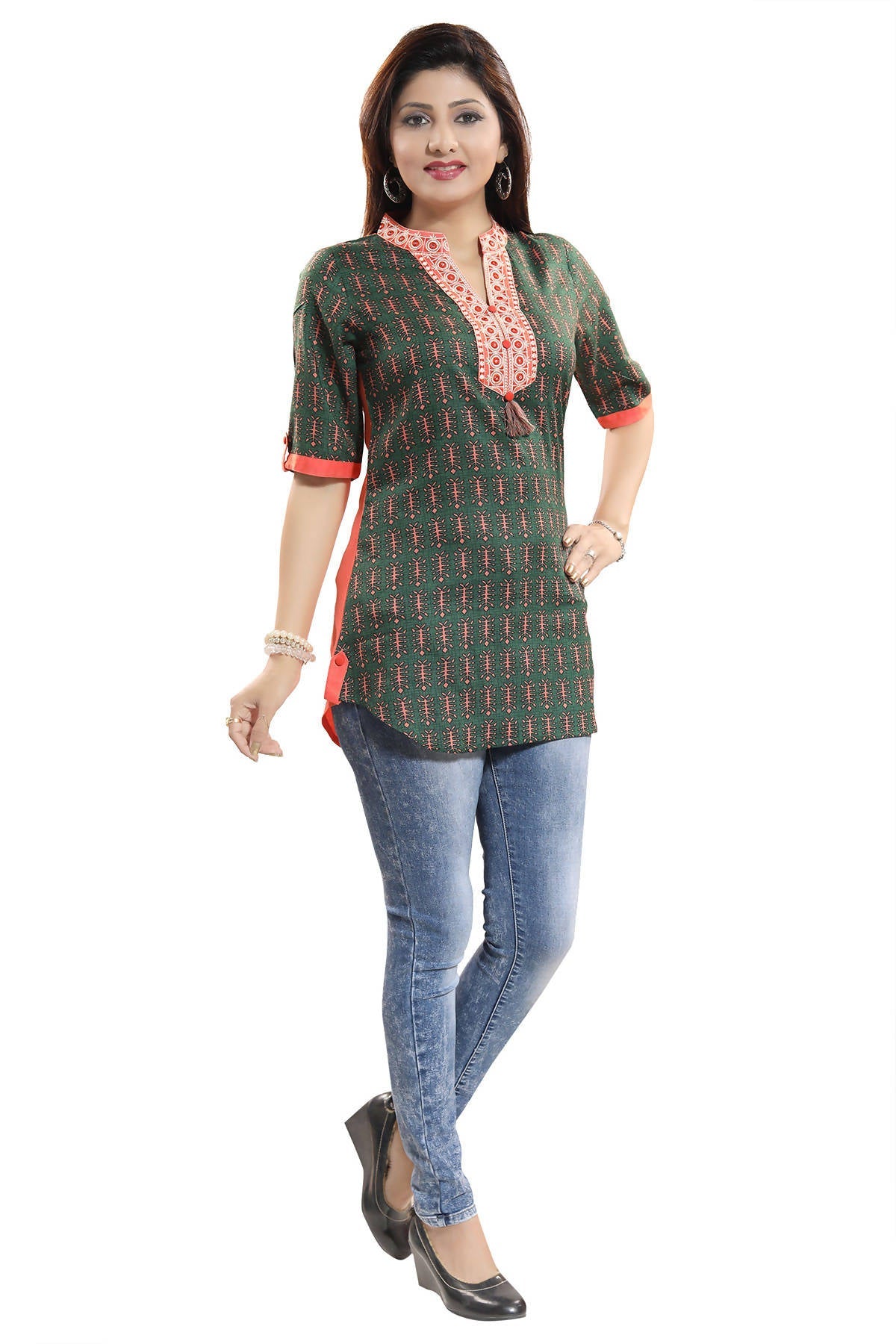 Snehal Creations Short Rayon Kurti | Swadesiicart