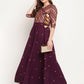 Ahalyaa Women Crepe Wine Colour Glitter Print Kurta | Swadesiicart