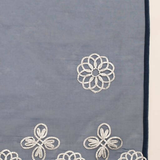 FIORRA Women's Light Blue Cotton Flared Kurta Pant with Dupatta - Swadesiicart