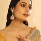 Nuyug 22K Gold Plated Serenoor Ruby Kundan Chandbali Earrings | Swadesiicart