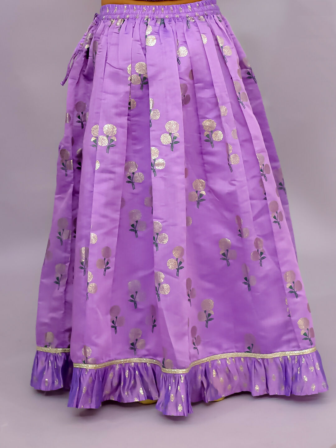 Lil Drama Mishti Purple Lehanga Choli Dupatta Set For Girls | Swadesiicart