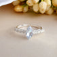 VOJ white CZ-detail Stainless Steel Cubic Zirconia Silver Plated Adjustable Finger Ring | Swadesiicart