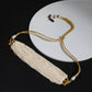 White Brass Gold-Polished Necklace - Ruby Raang | Swadesiicart