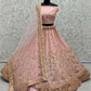 Jyoti Fashion Women's Pink Bridal Net Fancy Sequins with Multi Thread Embroidered & Handwork Wedding Lehenga Choli | Swadesiicart