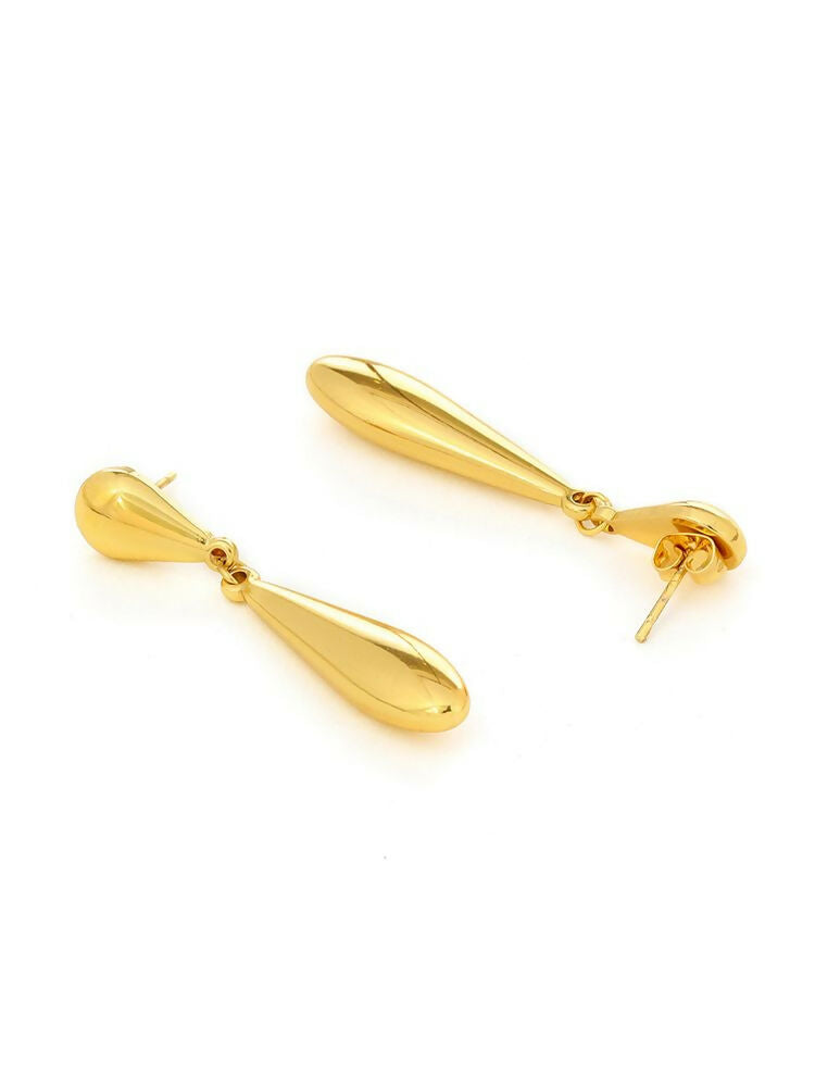 Golden Drop Earrings - Ruby Raang | Swadesiicart