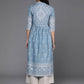 Ahalyaa Women's Traditional wear Kurta - Powder Blue | Swadesiicart