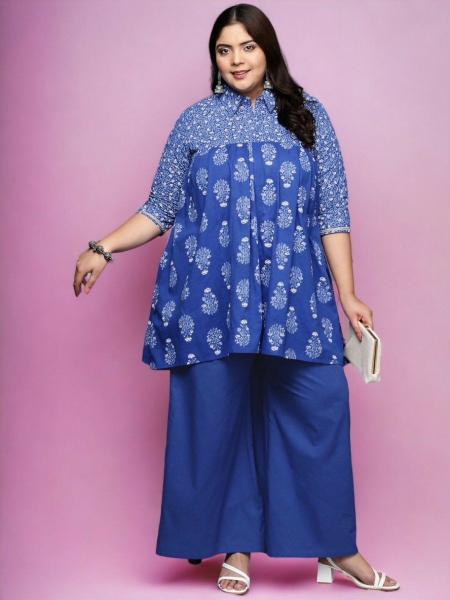 Ahalyaa Women's Traditional wear Tunic - Indigo blue | Swadesiicart