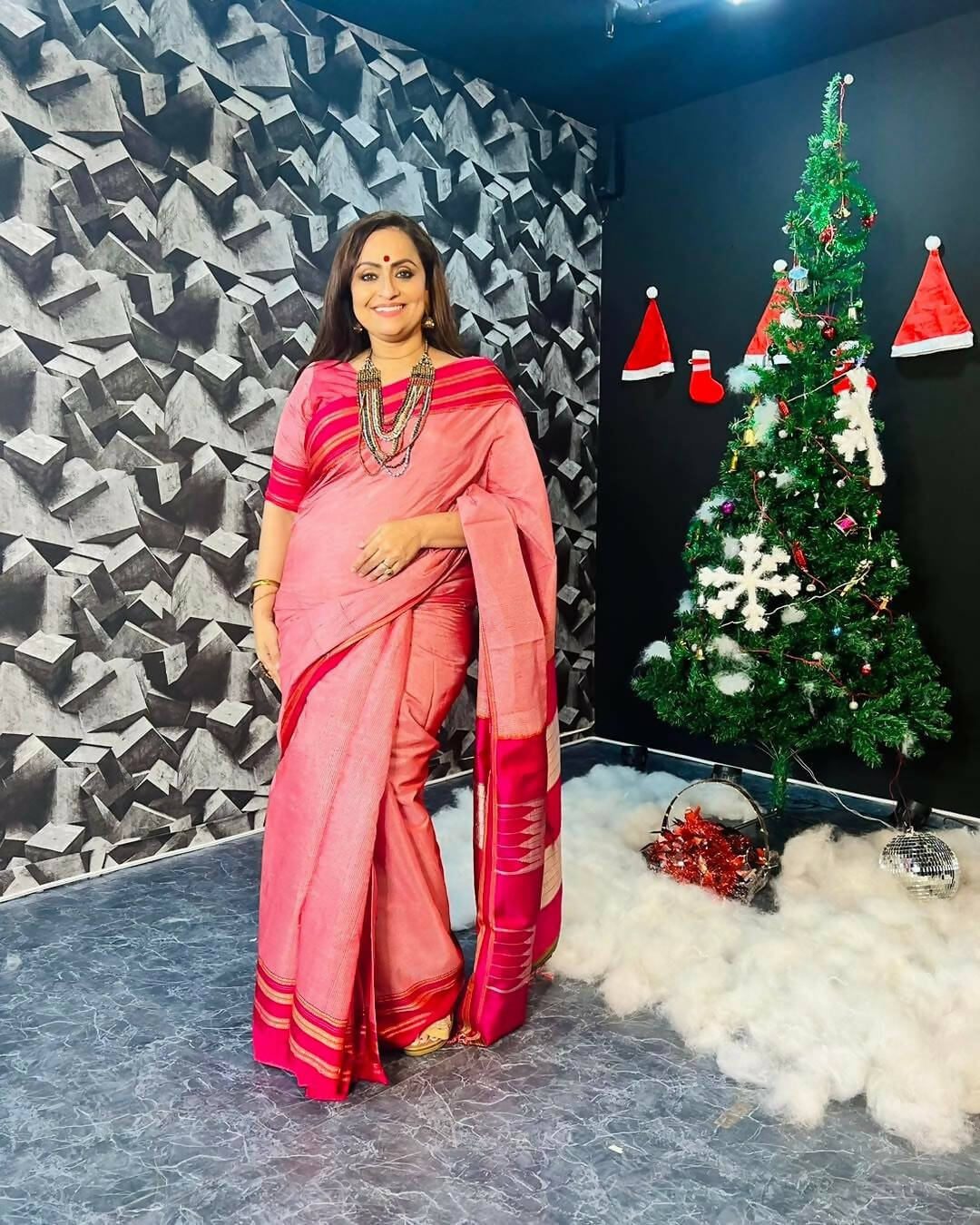 Very Much Indian Handloom Cotton Viscose Ilkal Saree Pink | Swadesiicart