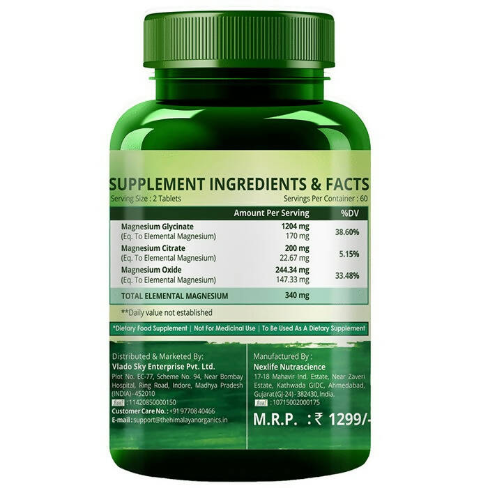 Himalayan Organics Magnesium Citrate+Glycinate Tablets - Swadesiicart