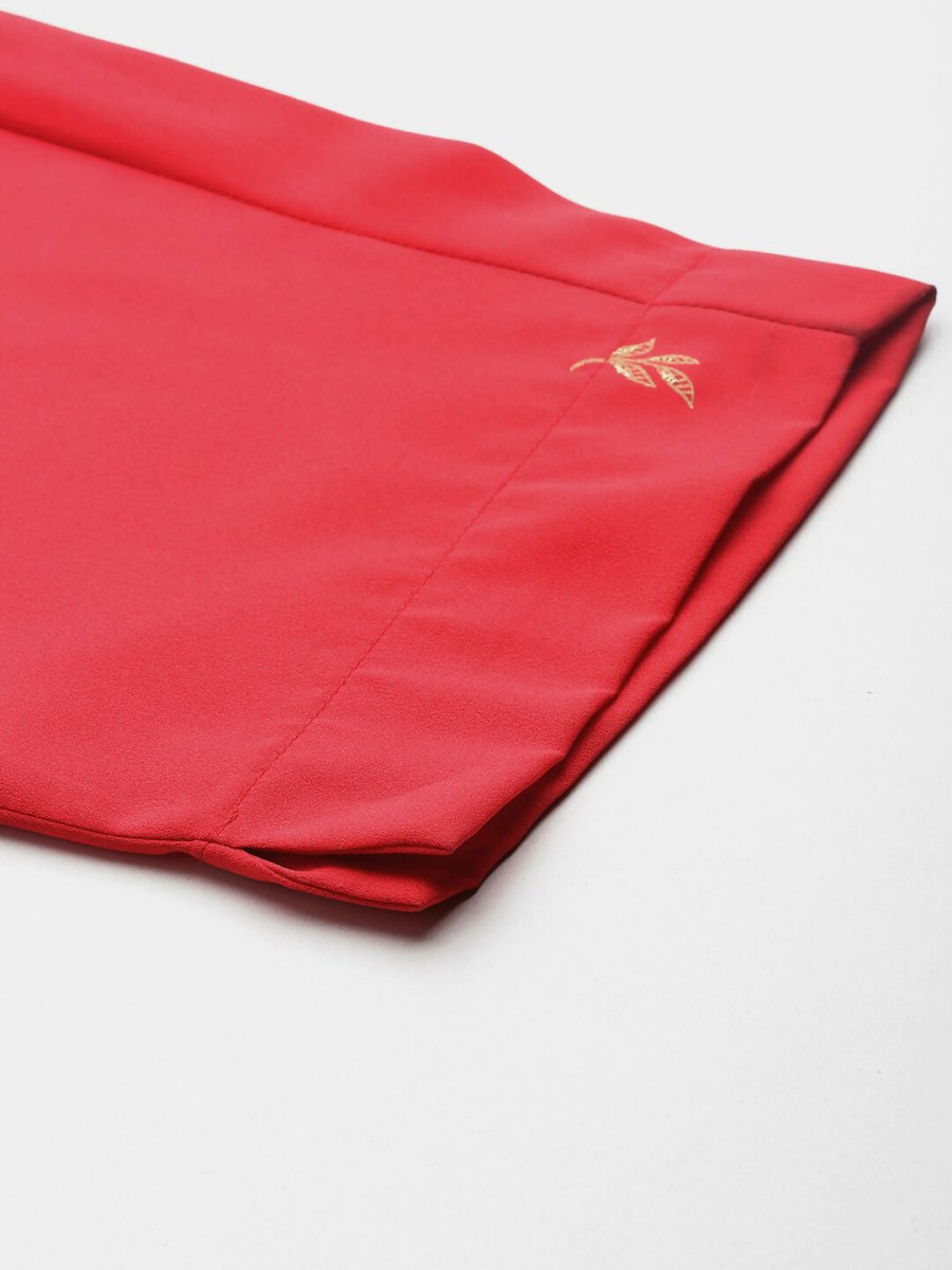 Ahalyaa Women's Traditional Wear Co-ods - Red - Swadesiicart