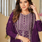Chinnon Purple Embroidered Palazzo Salwar Suit - Emponline | Swadesiicart