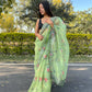 Vamsee Green Organza Saree - Swadesiicart