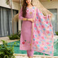 The52 Lavender Women's Gorgeous Embroidered work Viscose Gadhwal Fabric Straight Kurta, Pant and Dupatta Set - Swadesiicart