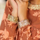 Janasya Brown Georgette Floral Kurta, Bottom & Inner | Swadesiicart