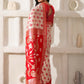 Shree Shyam Fashion Linen Cotton Red & White Saree