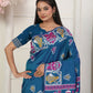 Shree Shyam Fashion Silk Blend Teal Blue Saree