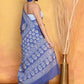 Very Much Indian Pure Cotton Handblock Printed Saree - Blue | Swadesiicart