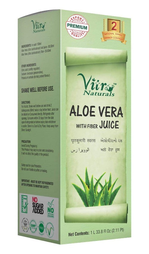 Vitro Naturals Aloe Vera Juice With Fiber Juice | Swadesiicart